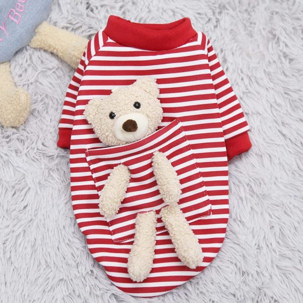 Pocket Teddy Bear Striped Dog Sweater Costume - Image 8